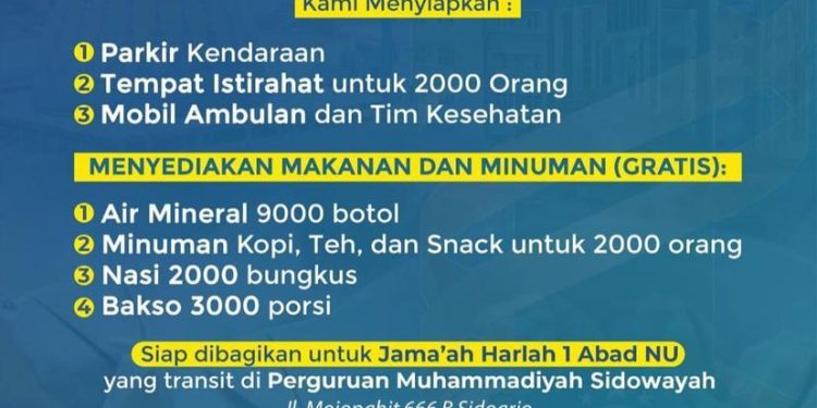 Rayakan 1 Abad NU, Kampus Muhammadiyah ini Sediakan Ribuan Nasi Bungkus, dan Layanan Gratis Lainnya