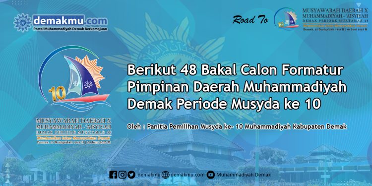 Berikut 48 Bakal Calon Formatur Pimpinan Daerah Muhammadiyah Demak Periode Musyda ke 10