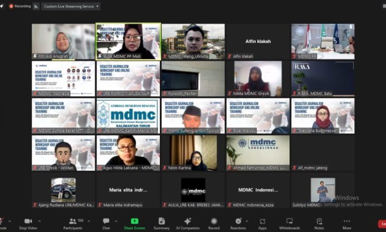 Perkuat Fungsi Resiliensi, MDMC PP Muhammadiyah Gelar Workshop dan Pelatihan Jurnalistik
