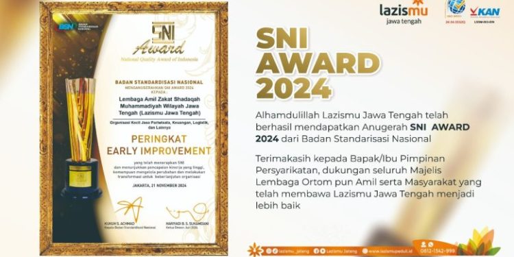 Sejarah Baru! Lazismu Jateng Raih SNI Award 2024, Bukti Profesionalisme Zakat di Indonesia